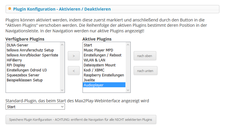 max2play-Player-Plugin installieren