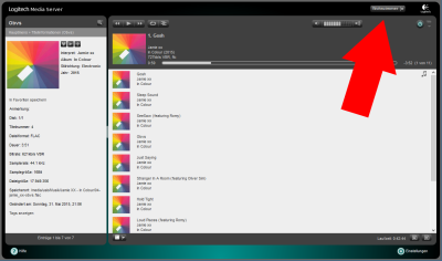 max2play-Squeezebox Server spielt ab