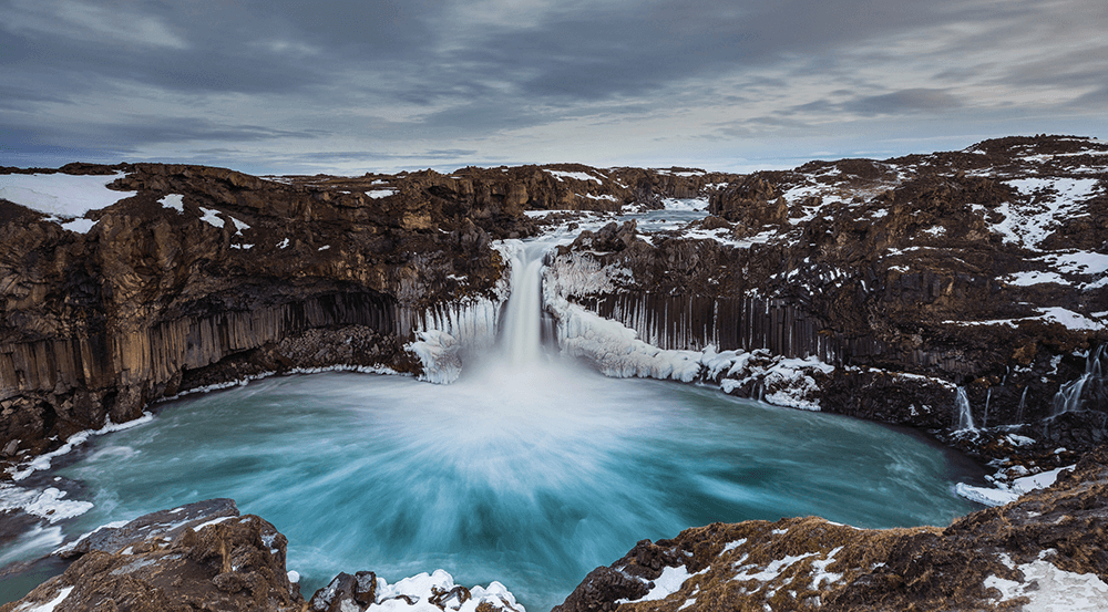 Cascades d'Aldeyjarfoss, avec filtres ND64Soft, GND8 et CPL