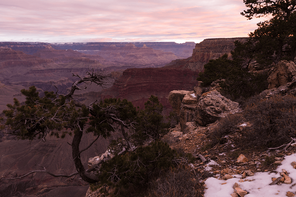 Lever de soleil au Grand Canyon, sans filtre