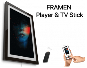 The FRAMEN Player is available in black or white.