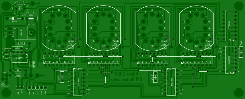 Illustration of a display board with the holes shown
