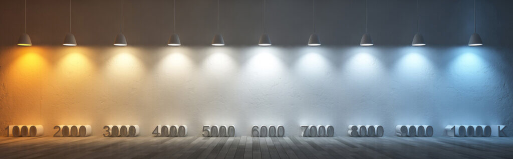 Color temperature spectrum from 1,000 to 10,000 Kelvin