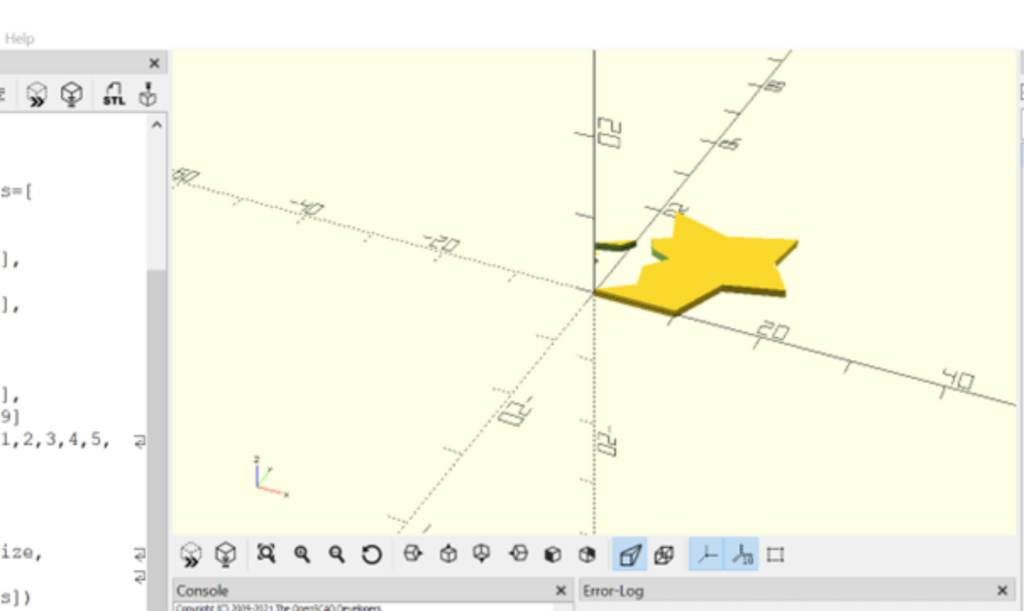 3D printing: First attempt to programme an OpenSCAD script for a Christmas star using ChatGPT